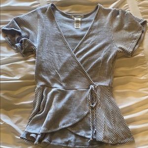 Blue and white stripe top